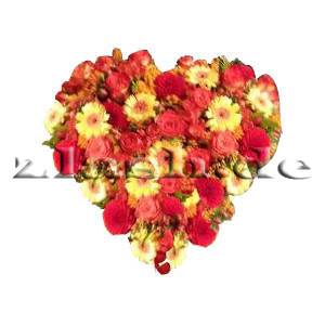 Blumenherz Rot gelb