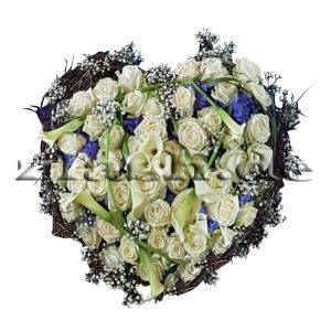 Blumenherz mit Zweigen